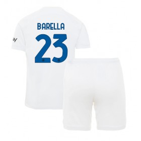 Inter Milan Nicolo Barella #23 Borta Kläder Barn 2023-24 Kortärmad (+ Korta byxor)